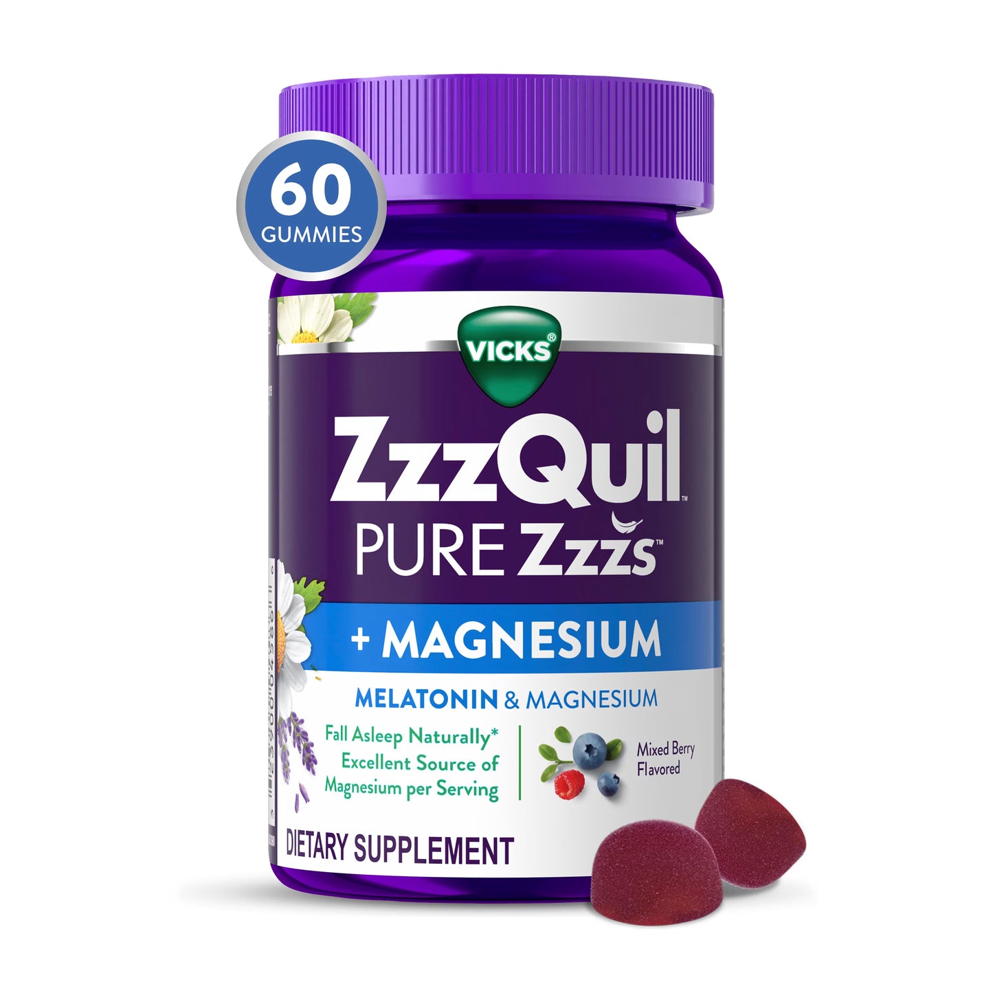 ZzzQuil PURE Zzzs Melatonin+Magnesium Gummies